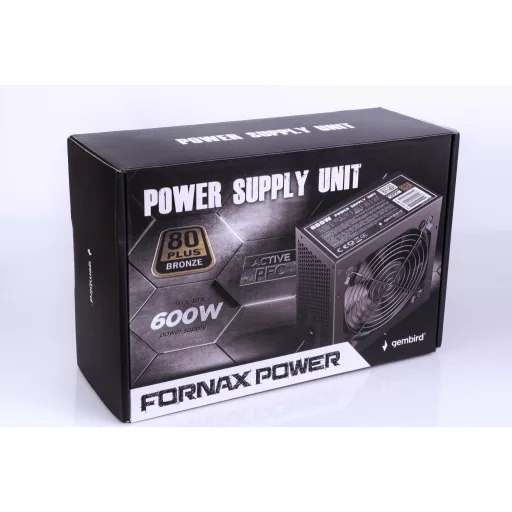 Gembird CCC-PSU80P-BBP-600 600 W 24-pin ATX ATX Fekete