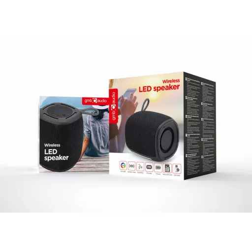 Gembird SPK-BT-LED-03-BK Hordozható és party hangszóró Fekete 5 W