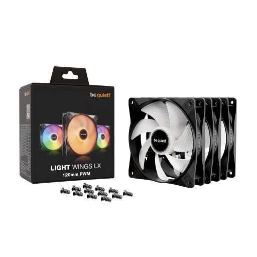 be quiet! LIGHT WINGS LX 120mm PWM 3-Pack Black 12 cm Fekete 3 db
