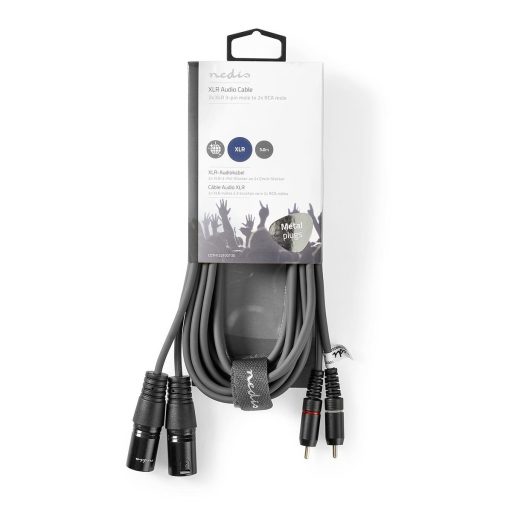Nedis COTH15210GY30 audio kábel 3 M 2 x XLR (3-pin) 2 x RCA Szürke