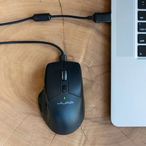 JLab JBuds egér Irodai Jobbkezes Bluetooth + USB Type-A Optikai 2400 DPI