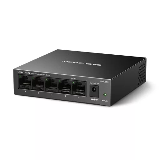 Mercusys MS105GS hálózati kapcsoló Beállítást nem igénylő (unmanaged) Gigabit Ethernet (10/100/1000) Fekete