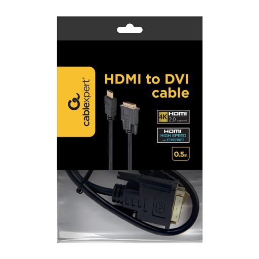 Gembird CC-HDMI-DVI-0.5M video átalakító kábel 0,5 M Fekete