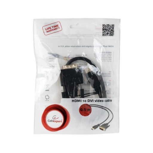 Gembird CC-HDMI-DVI-0.5M video átalakító kábel 0,5 M Fekete