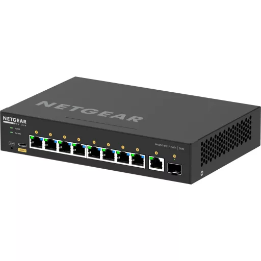 NETGEAR GSM4210PD-100EUS hálózati kapcsoló Vezérelt L2/L3 Gigabit Ethernet (10/100/1000) Ethernet-áramellátás (PoE) támogatása Fekete
