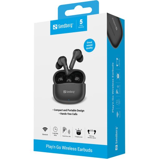 Sandberg 126-51 fejhallgató és headset True Wireless Stereo (TWS) Hallójárati Zene/általános Bluetooth Fekete