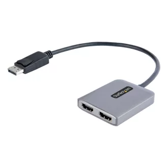   StarTech.com MST14DP122HD video átalakító kábel 0,3 M DisplayPort 2 x HDMI Fekete, Szürke
