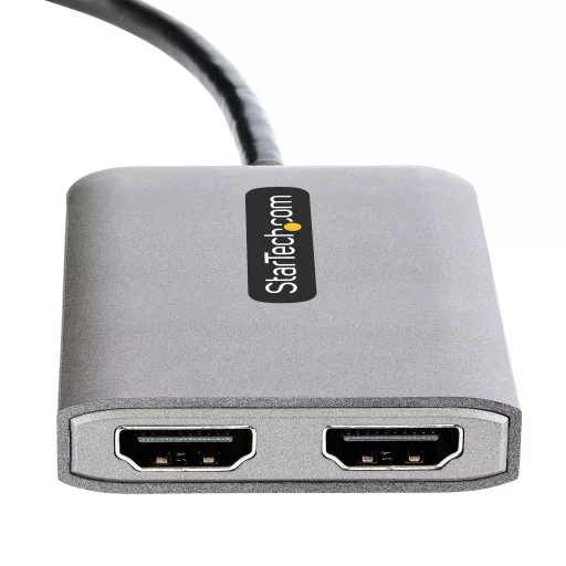 StarTech.com MST14DP122HD video átalakító kábel 0,3 M DisplayPort 2 x HDMI Fekete, Szürke