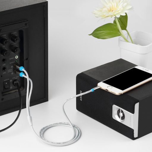 Vention BCFBF audio kábel 1 M 3.5mm 2 x RCA Alumínium, Fekete