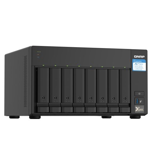 QNAP TS-832PX NAS Tower Annapurna Labs AL324 4 GB DDR4 0 TB QNAP Turbo System Alumínium, Fekete
