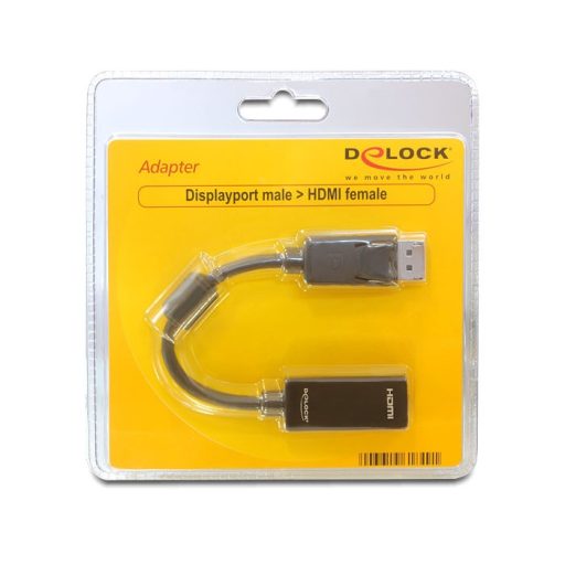 DeLOCK 61849 video átalakító kábel 0,125 M DisplayPort HDMI A-típus (Standard) Fekete