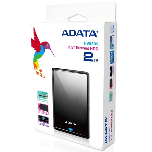 ADATA AHV620S-2TU3-CBK külső merevlemez 2 TB 2.5" Micro-USB B 3.2 Gen 1 (3.1 Gen 1) Fekete