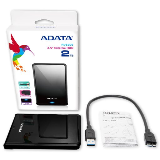 ADATA AHV620S-2TU3-CBK külső merevlemez 2 TB 2.5" Micro-USB B 3.2 Gen 1 (3.1 Gen 1) Fekete