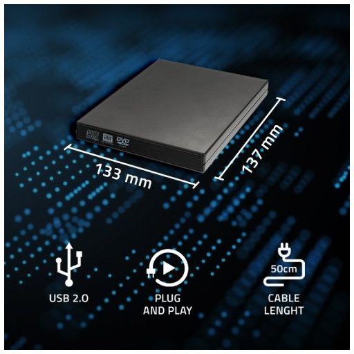 Qoltec 51858 optikai meghajtó DVD-RW Fekete