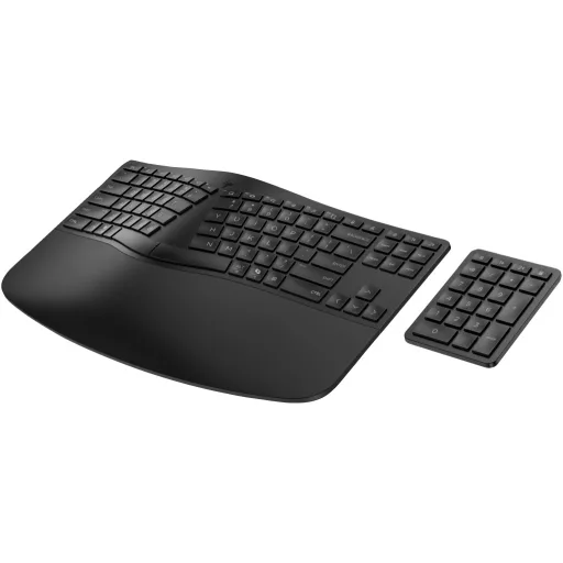 HP 965 Ergonomic Wireless Keyboard billentyűzet Otthoni RF vezeték nélküli + Bluetooth QWERTY Angol Fekete