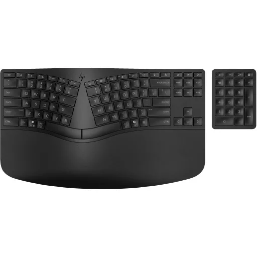 HP 965 Ergonomic Wireless Keyboard billentyűzet Otthoni RF vezeték nélküli + Bluetooth QWERTY Angol Fekete