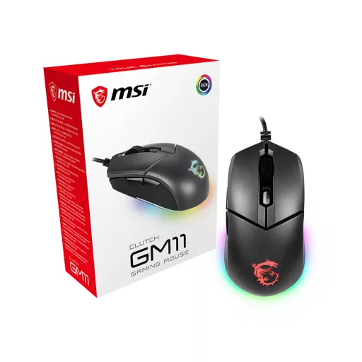 MSI Clutch GM11 egér Játék Balkezes USB A típus Optikai 5000 DPI