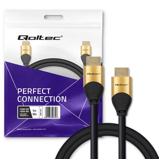 Qoltec 50354 HDMI kábel 1 M HDMI A-típus (Standard) Fekete