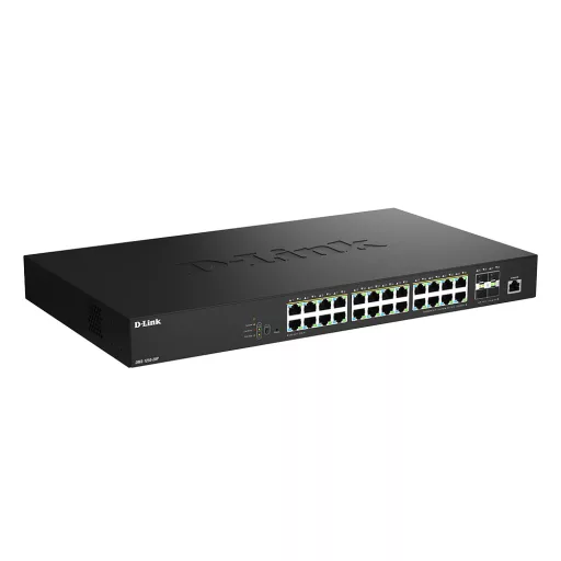 D-Link DMS-1250-28P/E hálózati kapcsoló Vezérelt L2 2.5G Ethernet (100/1000/2500) Ethernet-áramellátás (PoE) támogatása Fekete