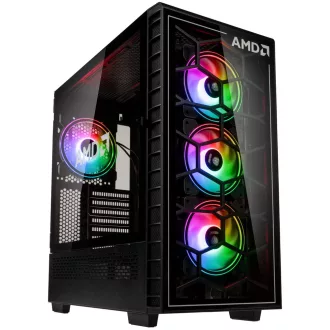   Kolink Observatory Y AMD SE ARGB Midi Tower Fekete, Átlátszó