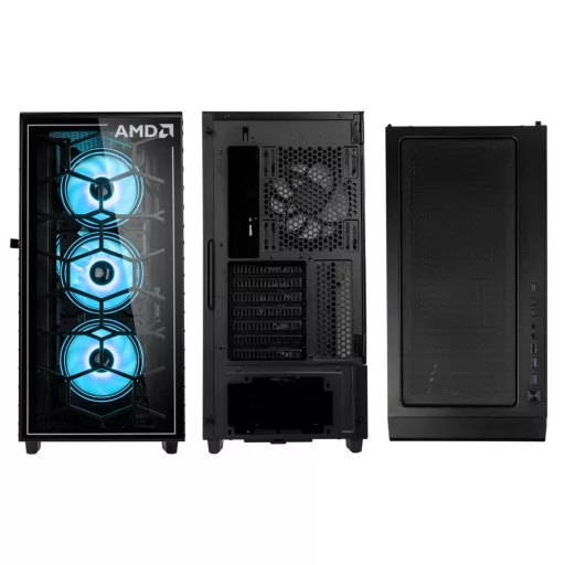 Kolink Observatory Y AMD SE ARGB Midi Tower Fekete, Átlátszó