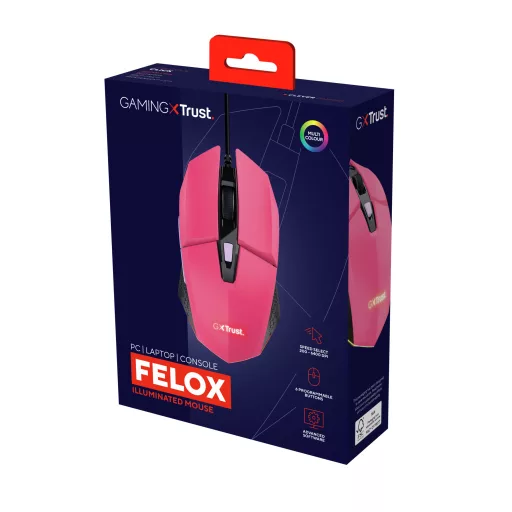 Trust GXT 109P FELOX egér Játék Kétkezes USB A típus 6400 DPI