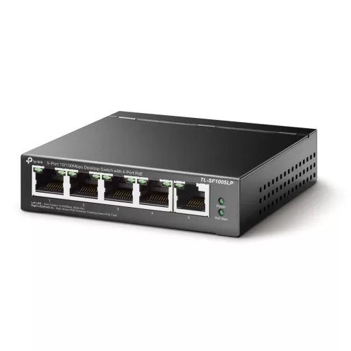 TP-Link TL-SF1005LP hálózati kapcsoló Beállítást nem igénylő (unmanaged) Fast Ethernet (10/100) Ethernet-áramellátás (PoE) támogatása Fekete