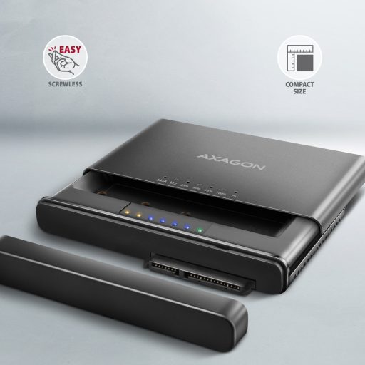 Axagon ADSA-CC USB-C 10Gbps - NVMe M.2 SSD & SATA 2.5/3.5 SSD/HDD CLONE MASTER 2 - Digital/Daten - NVMe USB 3.2 Gen 2 (3.1 Gen 2) Type-C Fekete