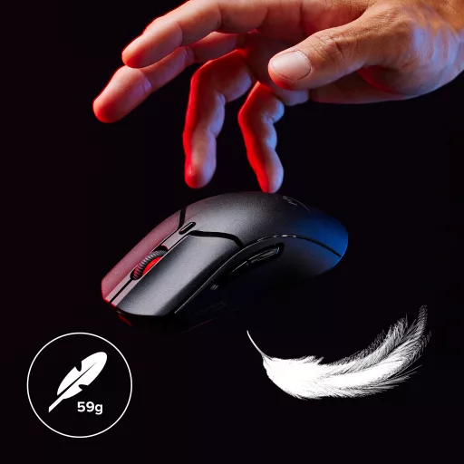 HyperX Pulsefire Haste 2 Mini Wireless Black Gaming Mouse egér Játék Kétkezes RF Wireless + Bluetooth + USB Type-A Optikai 26000 DPI