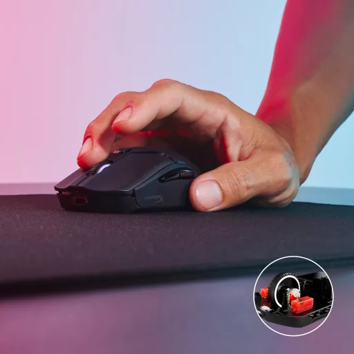 HyperX Pulsefire Haste 2 Mini Wireless Black Gaming Mouse egér Játék Kétkezes RF Wireless + Bluetooth + USB Type-A Optikai 26000 DPI