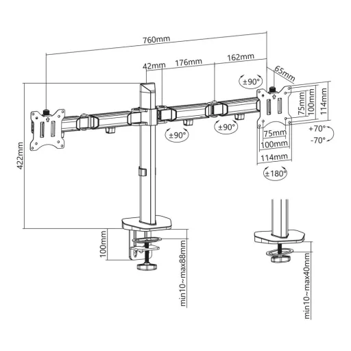 ACT AC8336 asztali TV konzol 81,3 cm (32") Ezüst