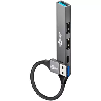   Goobay 74458 hálózati csatlakozó USB 3.2 Gen 1 (3.1 Gen 1) Type-A 5000 Mbit/s Világosszürke
