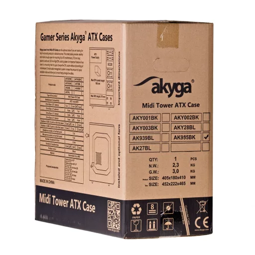 Akyga ' ak995bk PC"ATX Nero Midi Tower Fekete