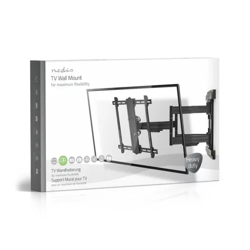 Nedis TVWM6551BK asztali TV konzol 2,03 M (80") Fali Fekete