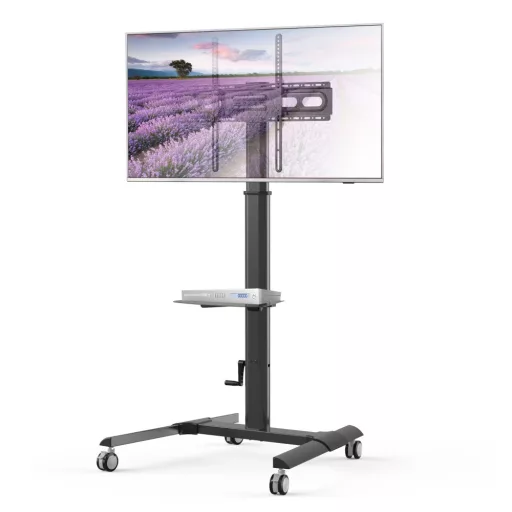 Techly ICA-TR228 multimédia állvány és gurulóállvány Fekete Lapos panel Gurulós multimédia állvány