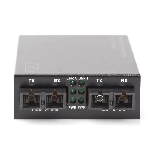 Digitus DN-82024 hálózati média konverter 100 Mbit/s 1310 nm Multi-mode, Single-mode Fekete