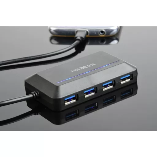 Maxxter ACT-HUB3C-4P hálózati csatlakozó USB 3.2 Gen 1 (3.1 Gen 1) Type-A 5000 Mbit/s Fekete