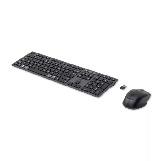 HP 720 Multi-Device Rechargeable Wireless Keyboard and Mouse Combo billentyűzet Egér mellékelve Otthoni USB + Bluetooth QWERTY Angol Fekete