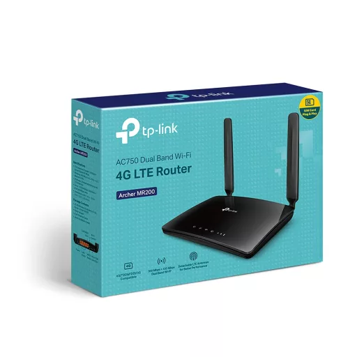 TP-Link Archer MR200 vezetéknélküli router Fast Ethernet Kétsávos (2,4 GHz / 5 GHz) 4G Fekete