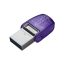 Kingston Technology DataTraveler microDuo 3C USB flash meghajtó 128 GB USB Type-A / USB Type-C 3.2 Gen 1 (3.1 Gen 1) Rozsdamentes acél, Lila