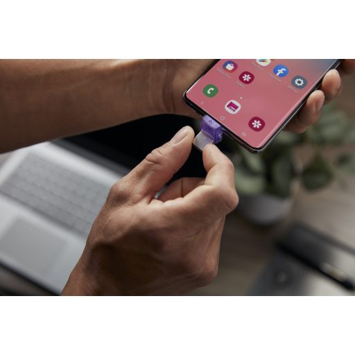 Kingston Technology DataTraveler microDuo 3C USB flash meghajtó 128 GB USB Type-A / USB Type-C 3.2 Gen 1 (3.1 Gen 1) Rozsdamentes acél, Lila