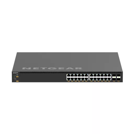 NETGEAR M4350-24X4V Vezérelt L3 10G Ethernet (100/1000/10000) Ethernet-áramellátás (PoE) támogatása 1U Fekete