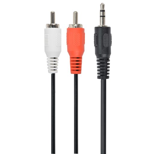 Gembird 1.5m, 3.5mm/2xRCA, M/M audio kábel 1,5 M Fekete, Vörös, Fehér