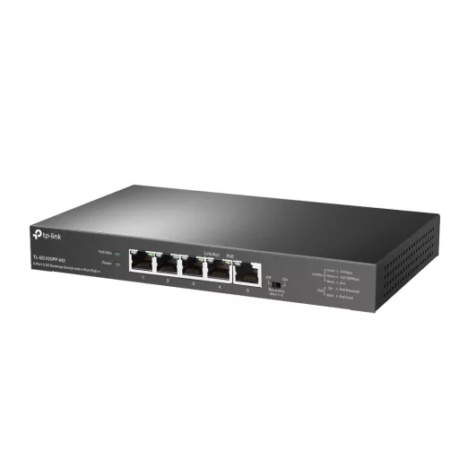 TP-Link TL-SG105PP-M2 hálózati kapcsoló Beállítást nem igénylő (unmanaged) Gigabit Ethernet (10/100/1000) Ethernet-áramellátás (PoE) támogatása Fekete