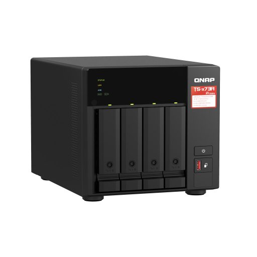 QNAP TS-473A + QSW-1105-5T Bundle Pack NAS Tower Ryzen Embedded V1500B 8 GB DDR4 0 TB QNAP Turbo System Fekete