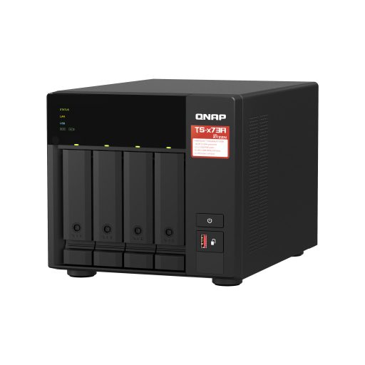 QNAP TS-473A + QSW-1105-5T Bundle Pack NAS Tower Ryzen Embedded V1500B 8 GB DDR4 0 TB QNAP Turbo System Fekete