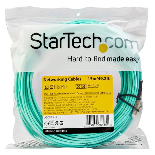 StarTech.com A50FBLCLC15 InfiniBand és száloptikai kábel 15 M LC Türkizkék