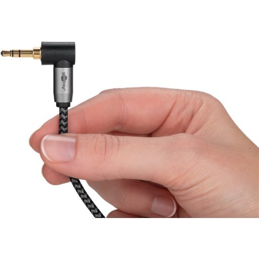 Goobay 65278 audio kábel 1 M 3.5mm TRS Fekete, Ezüst