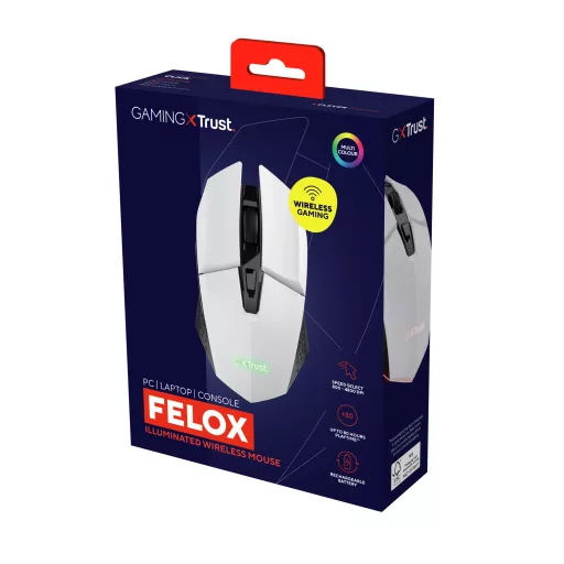 Trust GXT 110 FELOX egér Játék Jobbkezes Vezeték nélküli RF Optikai 4800 DPI