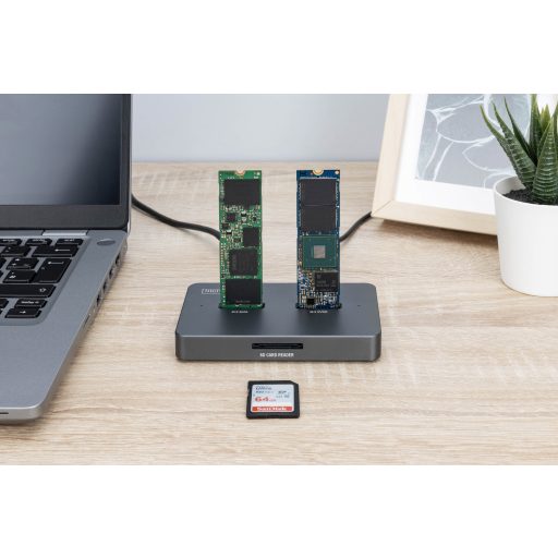 Digitus DA-71546-1 dokkoló állomás tárolóegységhez USB 3.2 Gen 2 (3.1 Gen 2) Type-C Fekete